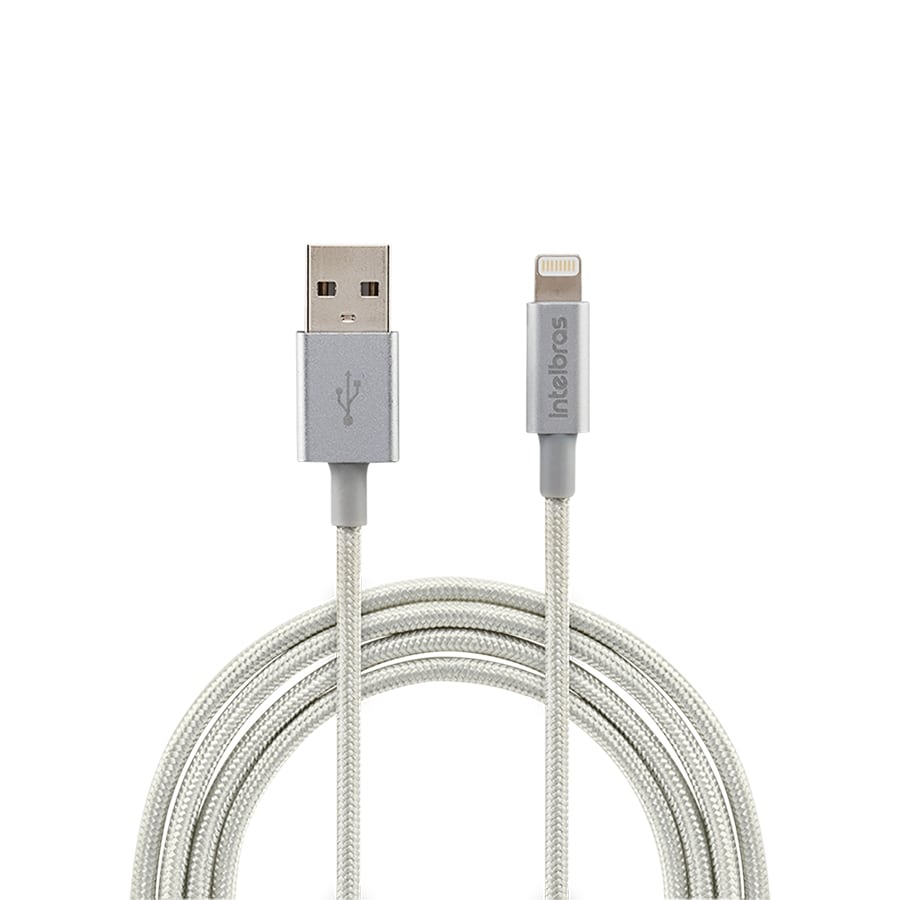Cabo USB-A para Lightning de 1,5m em Nylon Branco EUAL 15NB Intelbras