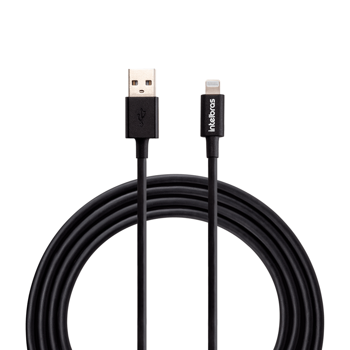 Cabo USB Lightning 1,2m PVC Preto Intelbras EUAL 12PP