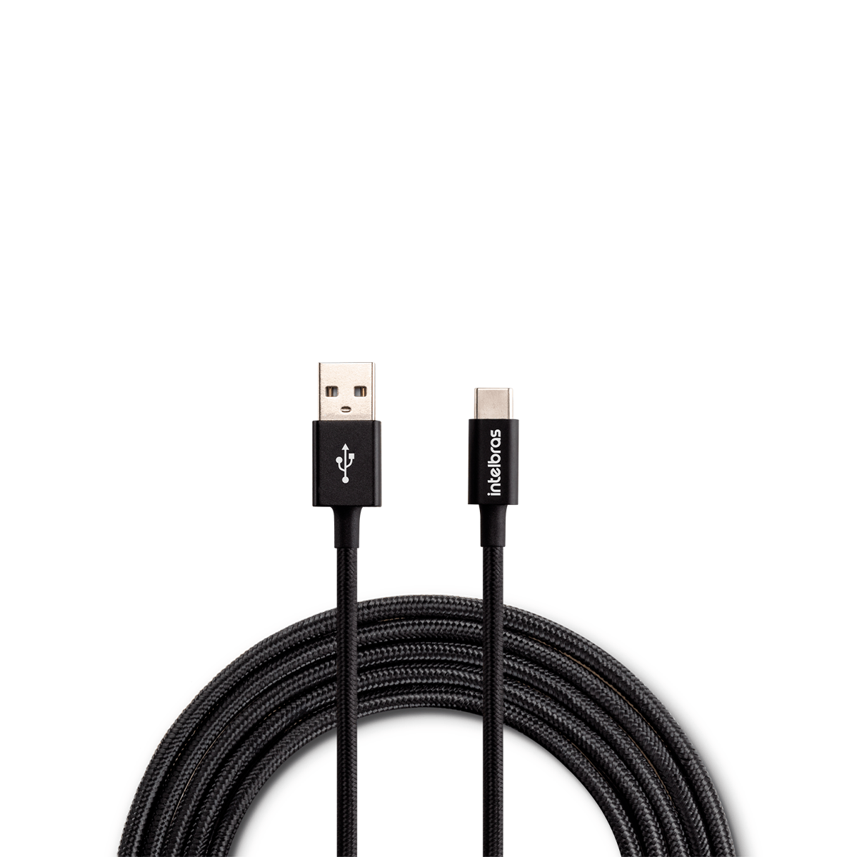 Cabo USB-C 1,5m em Nylon Preto Intelbras EUAC 15NP