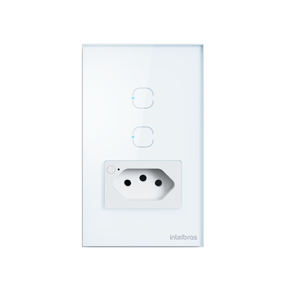 Tomada com 2 Interruptores Inteligentes Wi-fi ETS 2002 Branco Intelbras