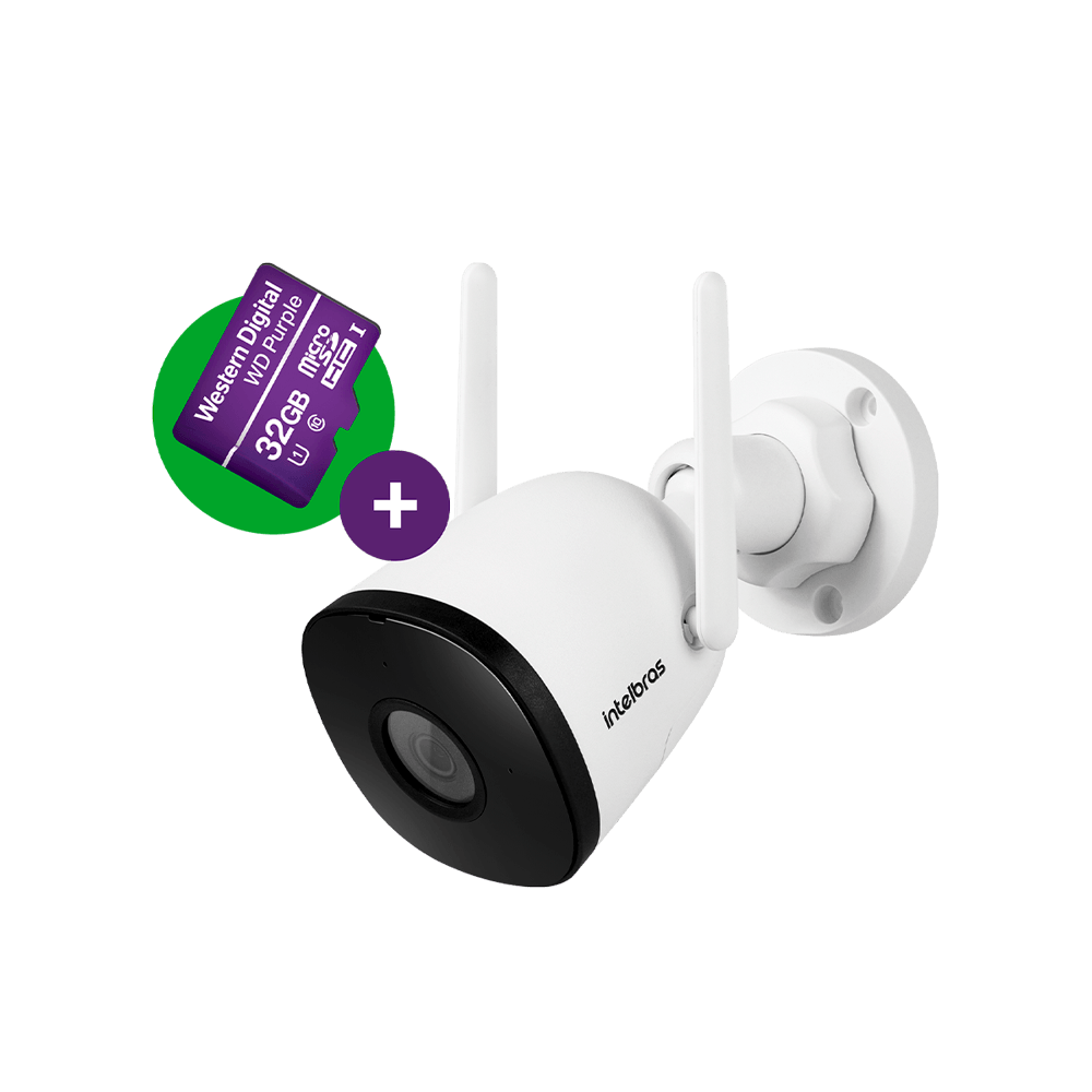 Câmera Inteligente Full HD iM5 SC com MicroSD 32GB Branca Intelbras