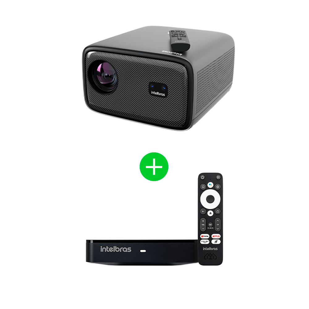 Kit Projetor PFL 7560 com Smart TV Box 4k Intelbras