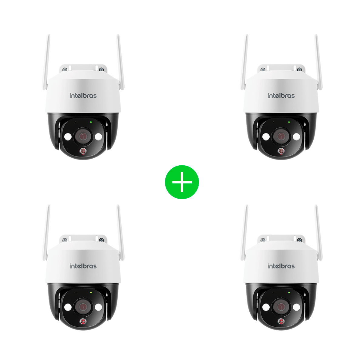 Kit Câmera Inteligente IM7+3MP Branca Intelbras - 4 unidades