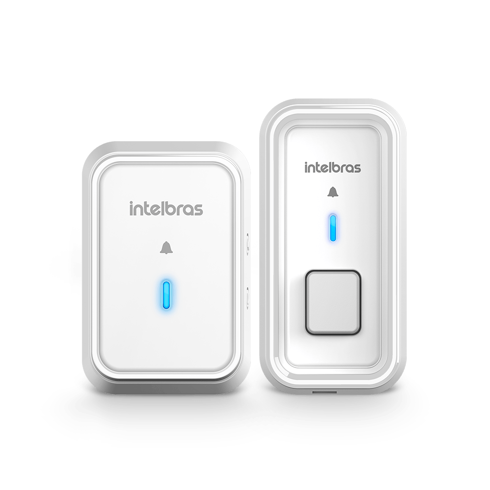 Campainha Sem Fio Com Bateria CIB 101S Branca Intelbras