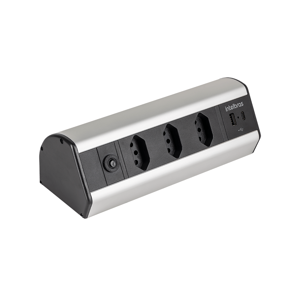 Protetor Eletrônico de Bancada EPE 4003 Intelbras com 3 tomadas e 2 USB