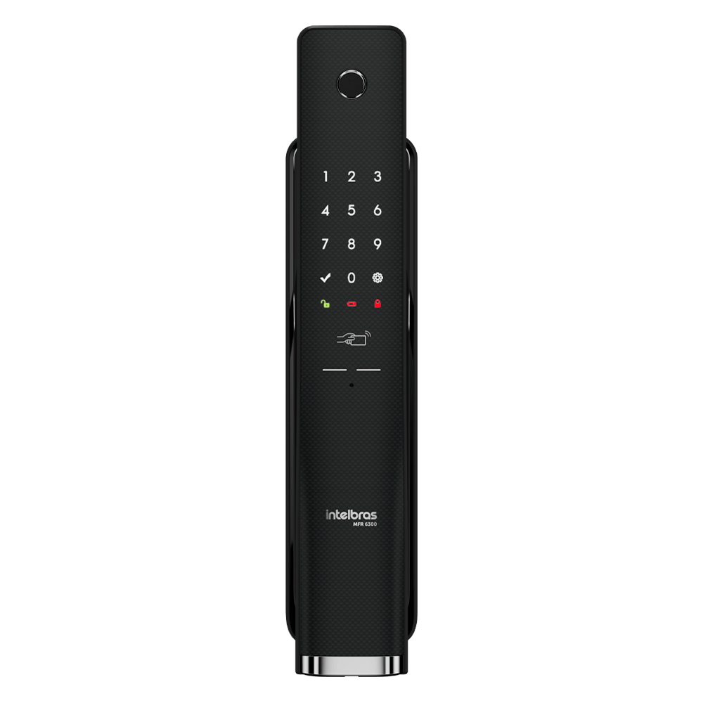 Fechadura Inteligente Push & Pull de Embutir MFR 6300 Preta Intelbras