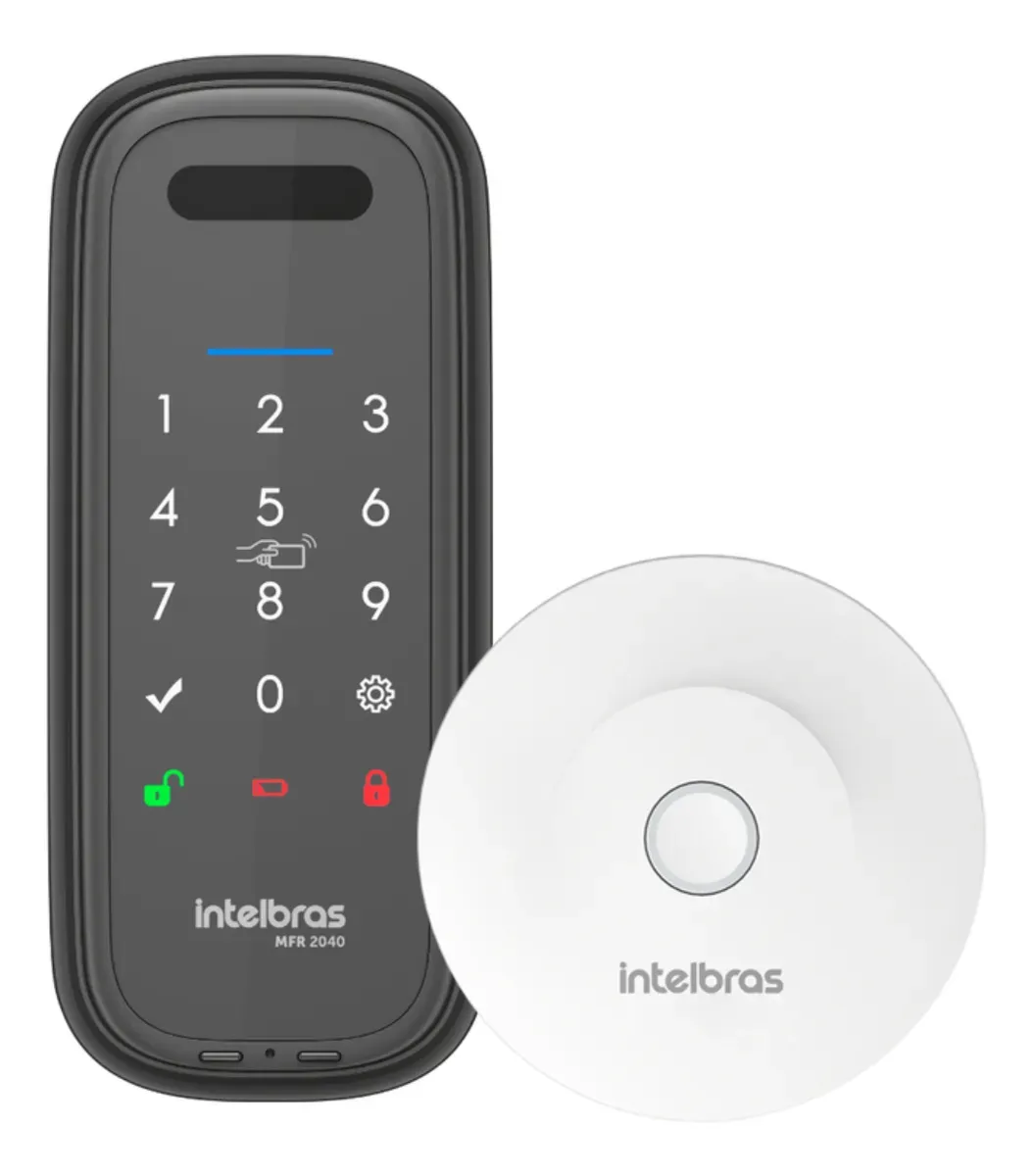 Kit Fechadura Inteligente Palma da Mão MFR 2040 com Hub MCA 1002 Intelbras