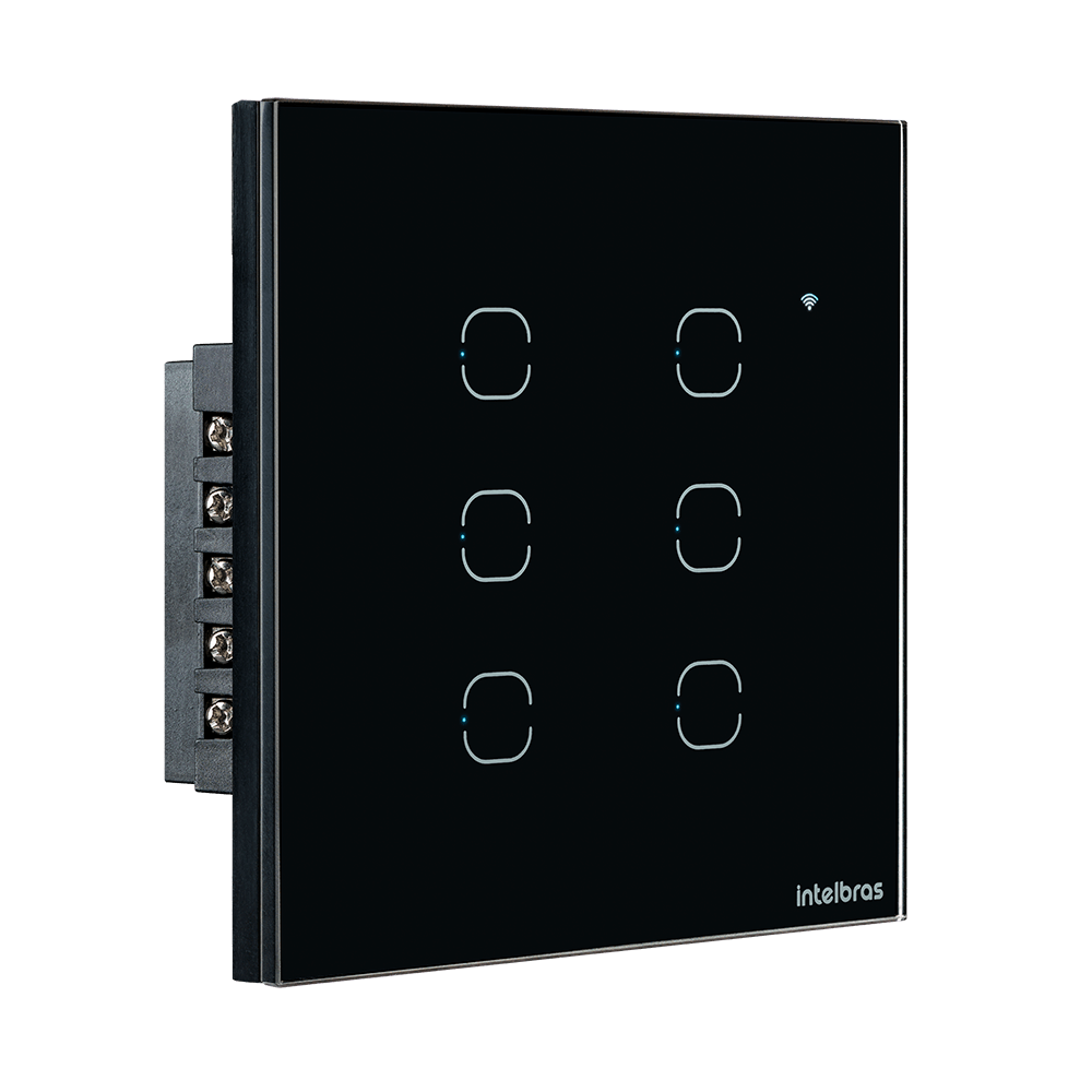 Interruptor Touch WI-FI 6 Teclas EIW 1006 Preto Intelbras