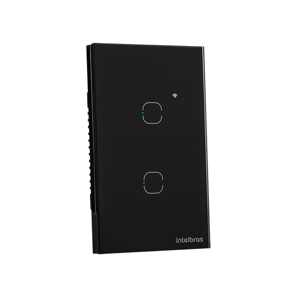 Interruptor Inteligente Wi-Fi Touch 2 teclas Preto EIW 1002 Intelbras