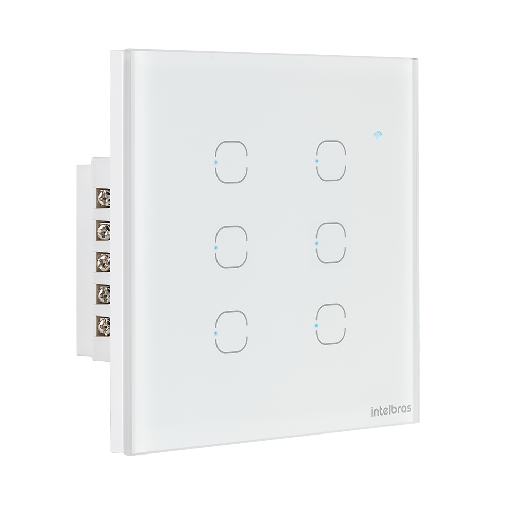 Interruptor Inteligente Wi-Fi Touch 6 teclas Branco EIW 1006 Intelbras